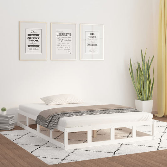 vidaXL Bed Frame White 200x200 cm Solid Wood