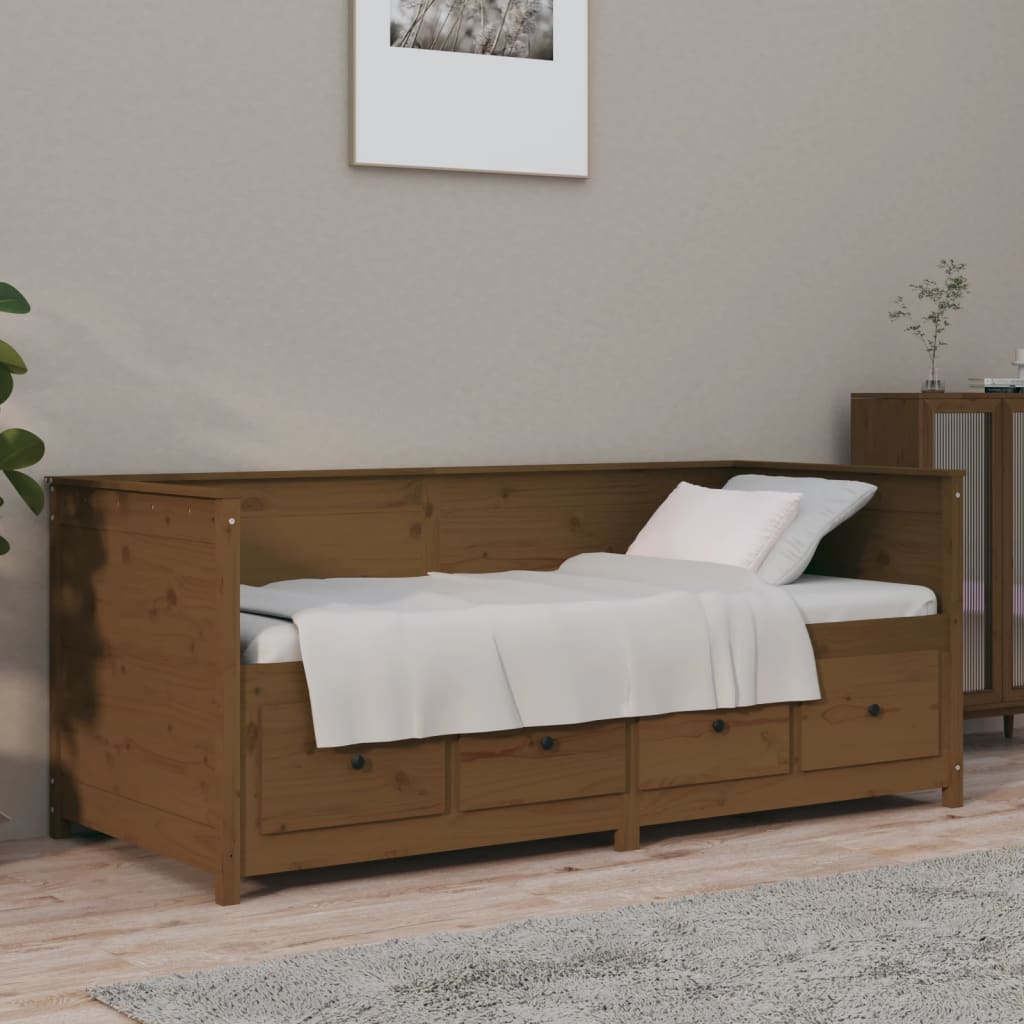 vidaXL Day Bed Honey Brown 75x190 cm Solid Wood Pine