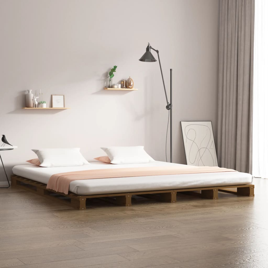 vidaXL Pallet Bed Honey Brown 120x190 cm Small Double Wood Pine