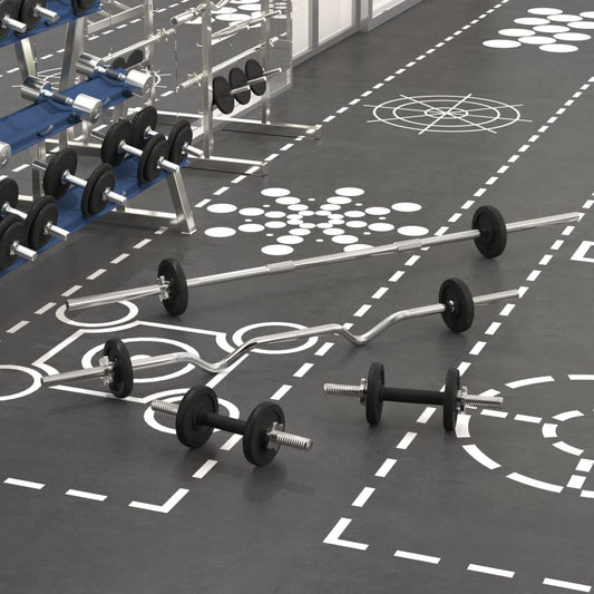 vidaXL Barbell and Dumbbell Set 30 kg Cast Iron