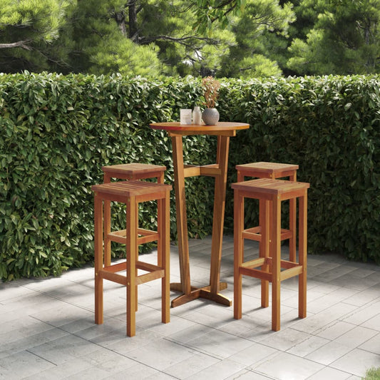 vidaXL 5 Piece Garden Bar Set Solid Wood Acacia