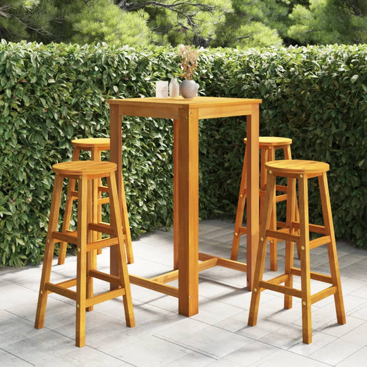 vidaXL 5 Piece Garden Bar Set Solid Acacia Wood
