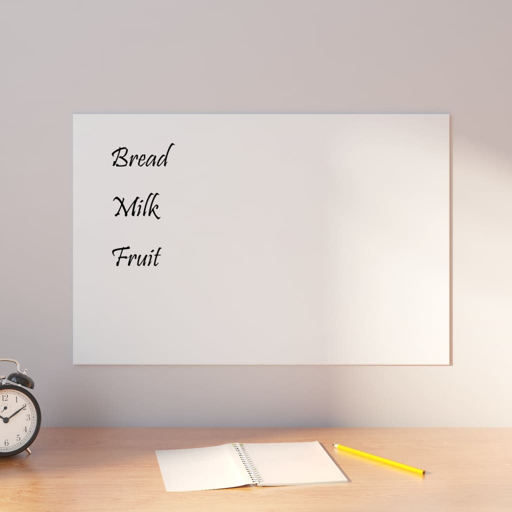 vidaXL Wall-mounted Magnetic Board White 60x40 cmŒæTempered Glass