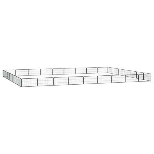 vidaXL 32-Panel Dog Playpen Black 100x50 cm Powder-coated Steel