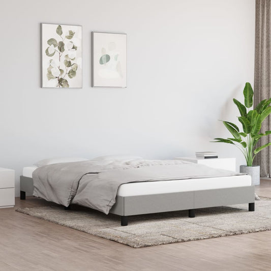 vidaXL Bed Frame Light Grey 135x190 cm Double Fabric