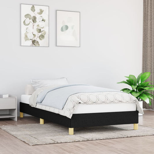 vidaXL Bed Frame Black 90x190 cm Single Fabric