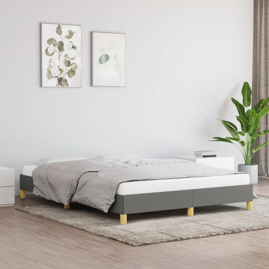 vidaXL Bed Frame Dark Grey 135x190 cm Double Fabric