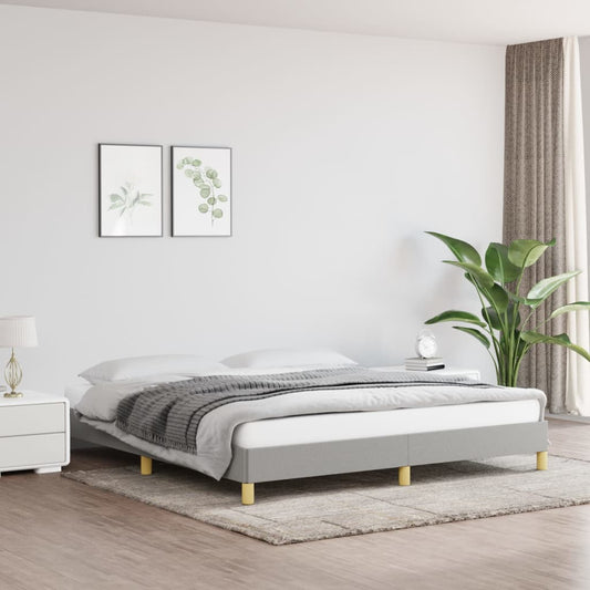 vidaXL Bed Frame Light Grey 180x200 cm Super King Fabric