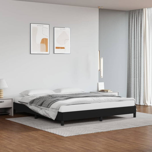 vidaXL Bed Frame Black 180x200 cm Super King Faux Leather