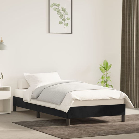 vidaXL Bed Frame Black 90x190 cm Single Velvet