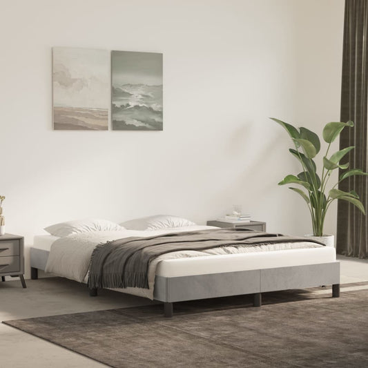 vidaXL Bed Frame Light Grey 135x190 cm Double Velvet