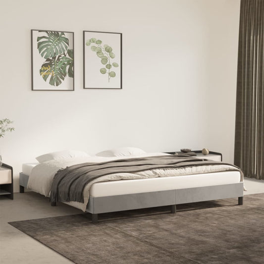 vidaXL Bed Frame Light Grey 180x200 cm Super King Velvet