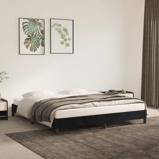 vidaXL Bed Frame Black 180x200 cm Super King Velvet