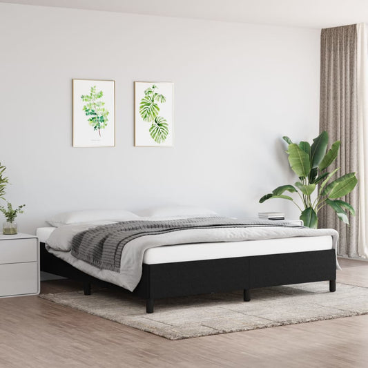 vidaXL Bed Frame Black 180x200 cm Super King Fabric