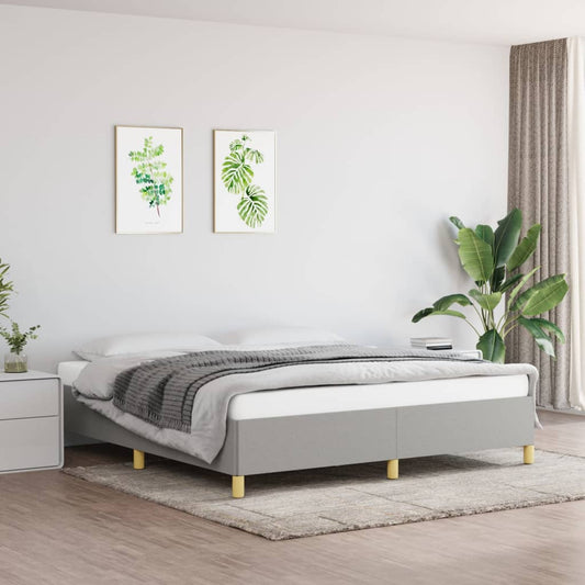 vidaXL Bed Frame Light Grey 180x200 cm Super King Fabric