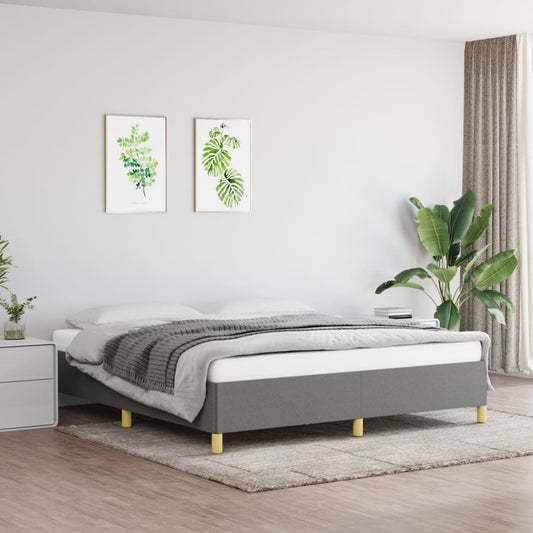 vidaXL Bed Frame Dark Grey 180x200 cm Super King Fabric