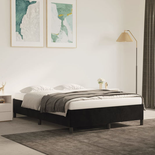 vidaXL Bed Frame Black 135x190 cm Double Velvet