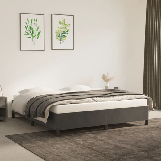 vidaXL Bed Frame Dark Grey 180x200 cm Super King Velvet