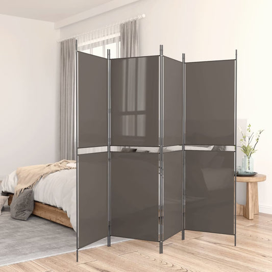 vidaXL 5-Panel Room Divider Anthracite 250x180 cm Fabric