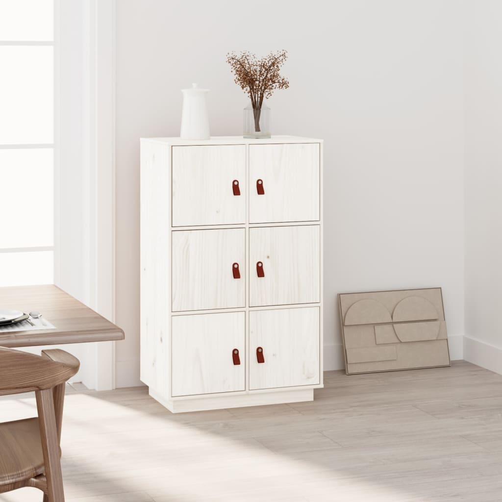 vidaXL Highboard White 67x40x108.5 cm Solid Wood Pine