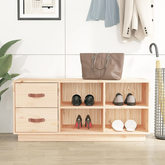 vidaXL Shoe Bench 100x34x45 cm Solid Wood Pine
