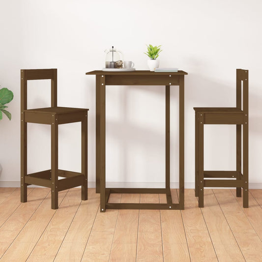 vidaXL Bar Chairs 2 pcs Honey Brown 40x41.5x112 cm Solid Wood Pine