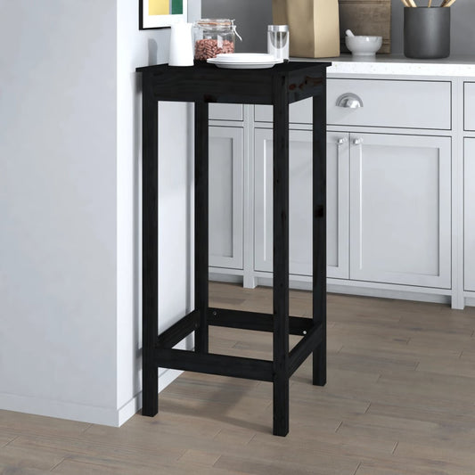 vidaXL Bar Table Black 50x50x110 cm Solid Wood Pine