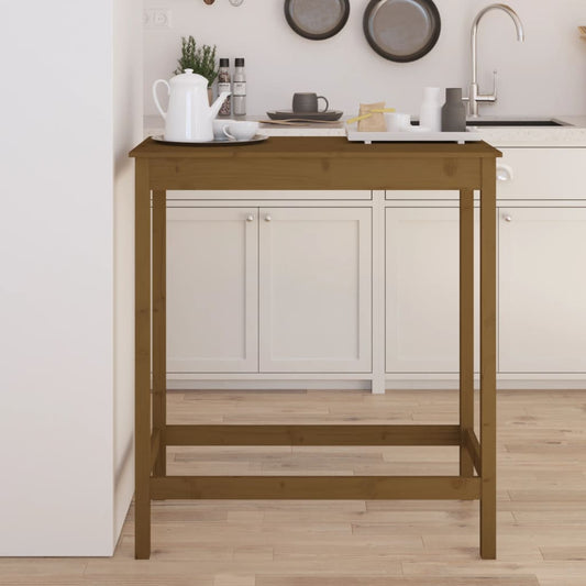vidaXL Bar Table Honey Brown 100x50x110 cm Solid Wood Pine