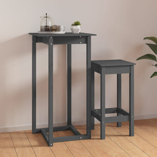 vidaXL Bar Table Grey 60x60x110 cm Solid Wood Pine