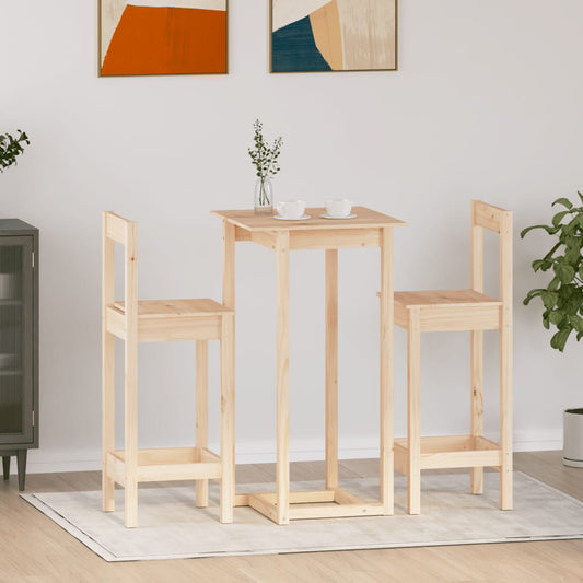 vidaXL 3 Piece Bar Set Solid Wood Pine