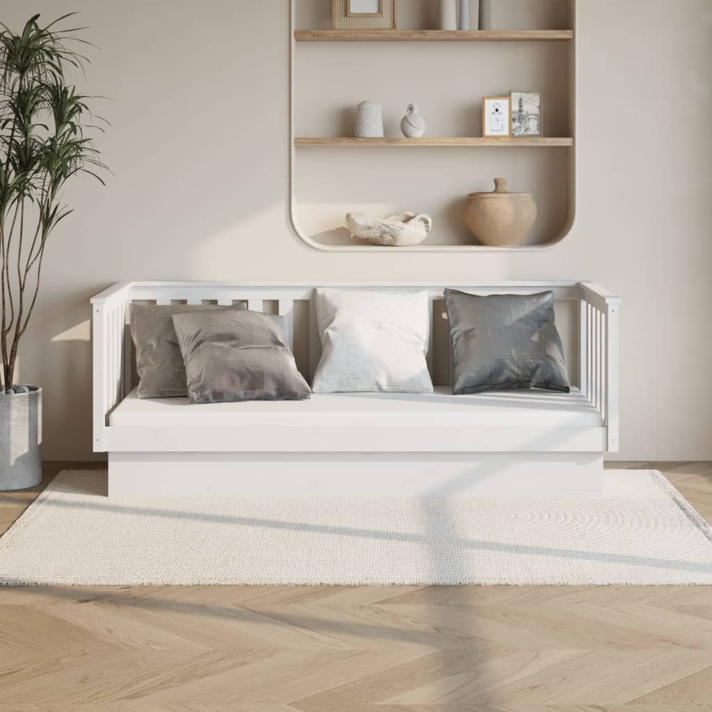 vidaXL Day Bed White 90x190 cm Solid Wood Pine
