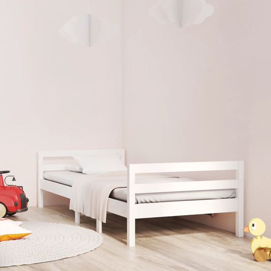 vidaXL Bed Frame White 90x190 cm 3FT Single Solid Wood Pine