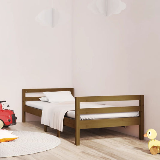 vidaXL Bed Frame Honey Brown 90x190 cm 3FT Single Solid Wood Pine