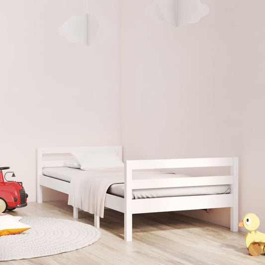 vidaXL Bed Frame White 75x190 cm 2FT6 Small Single Solid Wood Pine