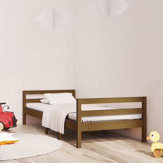 vidaXL Bed Frame Honey Brown 75x190 cm 2FT6 Small Single Solid Wood Pine