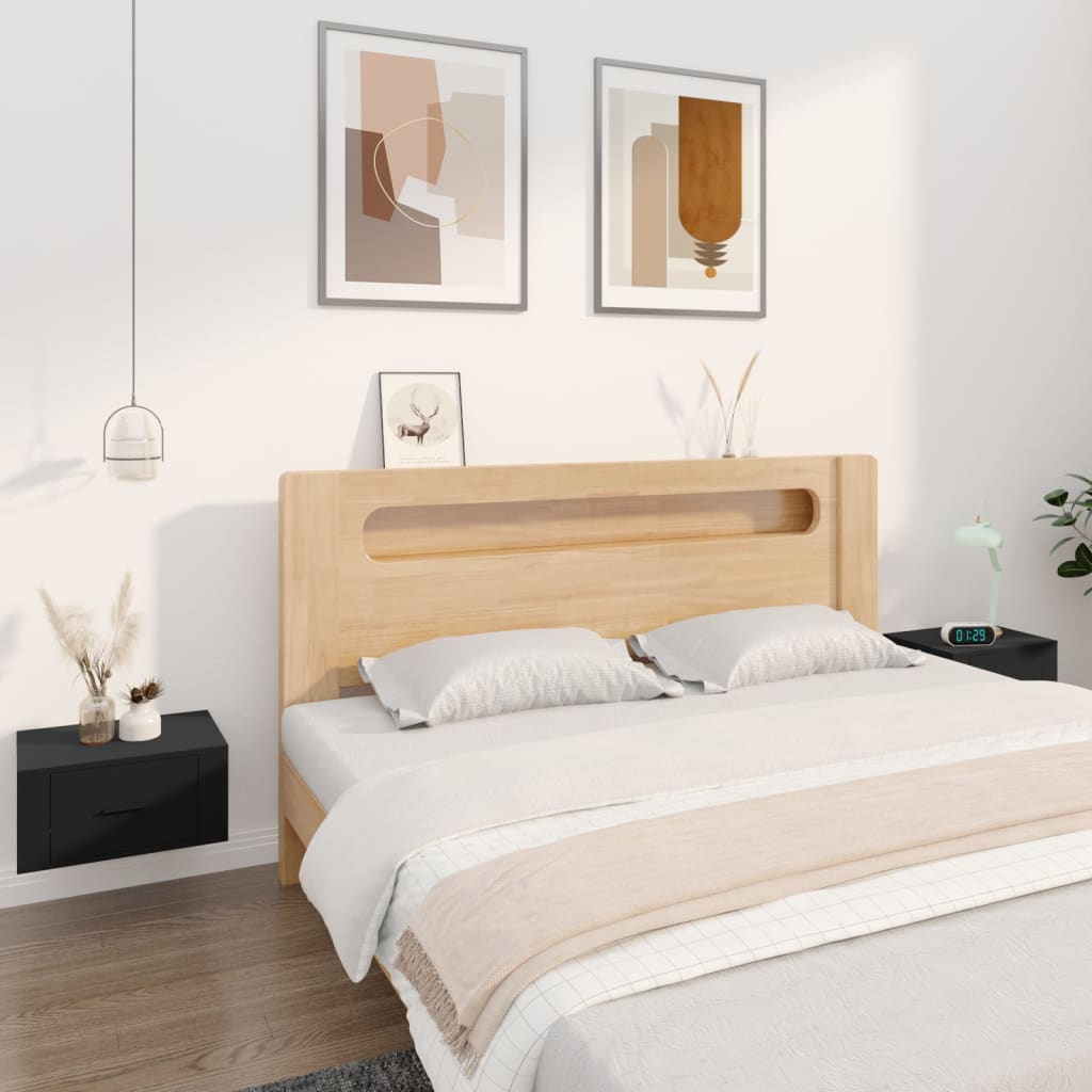 vidaXL Wall-mounted Bedside Cabinets 2 pcs Black 50x36x25 cm