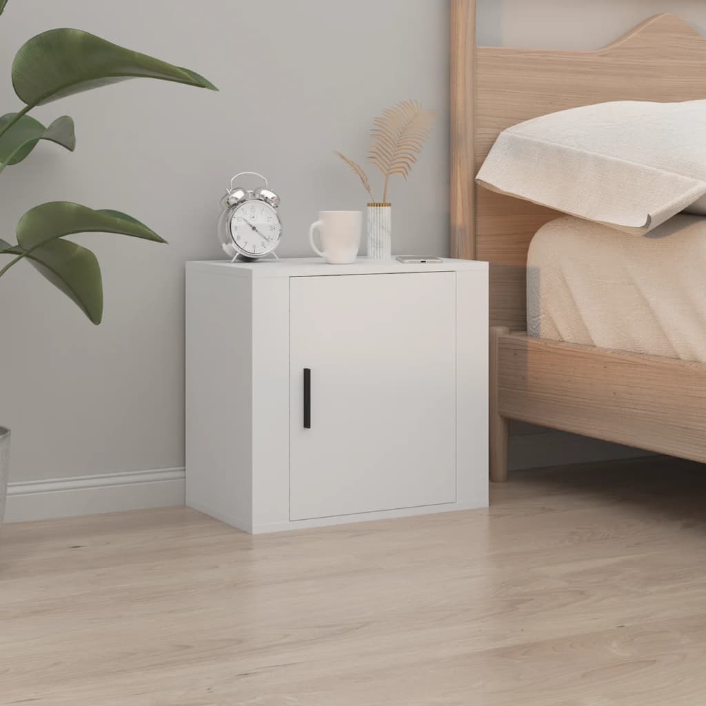 vidaXL Wall-mounted Bedside Cabinet White 50x30x47 cm