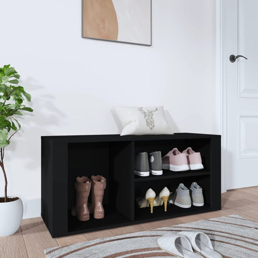 vidaXL Shoe Cabinet Black 100x35x45 cm Engineered Wood