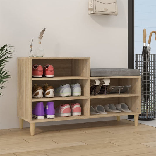 vidaXL Shoe Cabinet Sonoma Oak 102x36x60 cm Engineered Wood