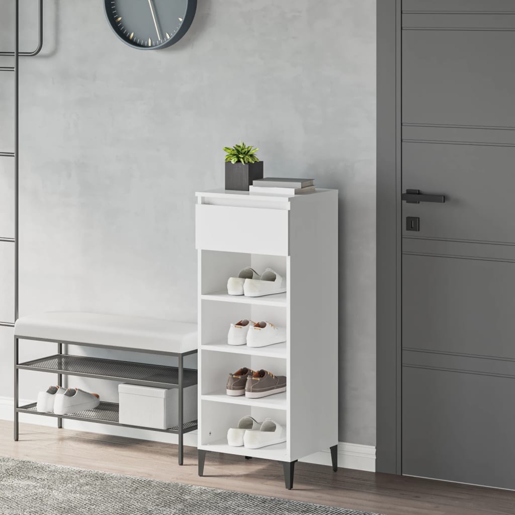 vidaXL Shoe Rack White 40x36x105 cm Engineered Wood