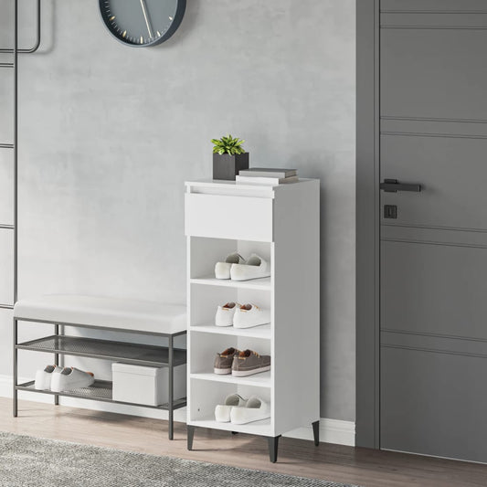 vidaXL Shoe Rack White 40x36x105 cm Engineered Wood