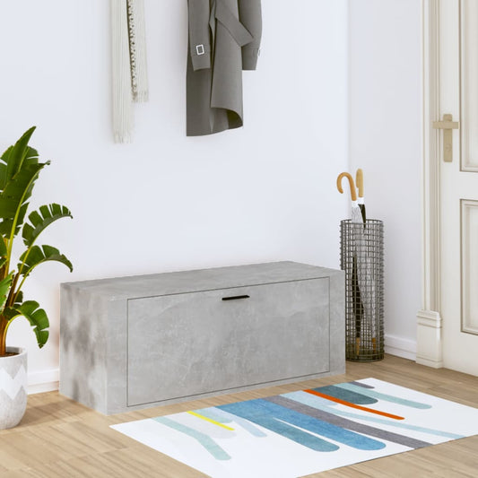 vidaXL Wall Shoe Cabinet Concrete Grey 100x35x38 cm Engineered Wood