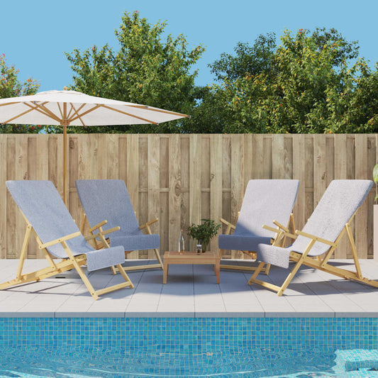 vidaXL Beach Towels 4 pcs Grey 60x135 cm Fabric 400 GSM