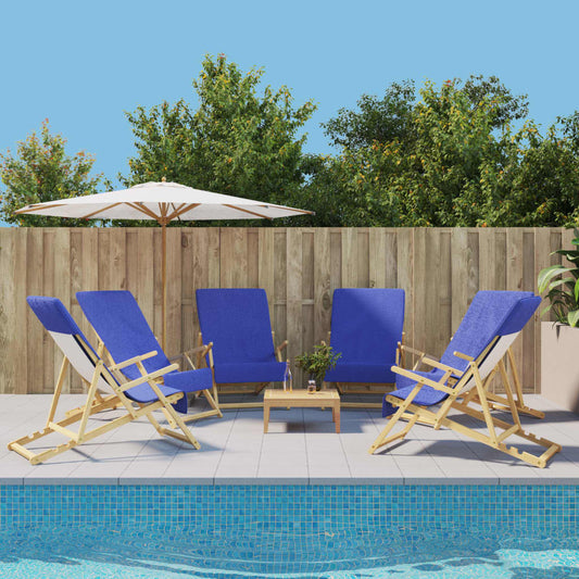vidaXL Beach Towels 6 pcs Royal Blue 60x135 cm Fabric 400 GSM