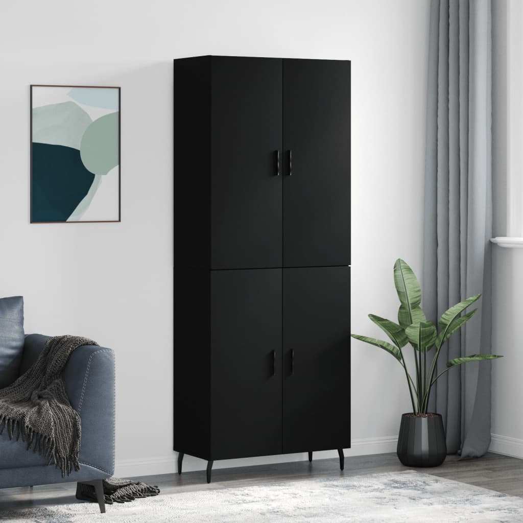 vidaXL Highboard Black 69.5x34x180 cm Engineered Wood