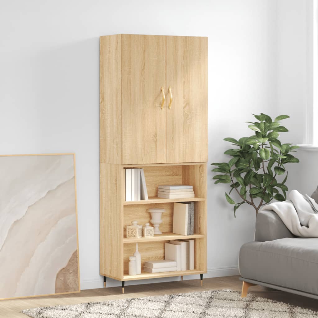 vidaXL Highboard Sonoma Oak 69.5x34x180 cm Engineered Wood
