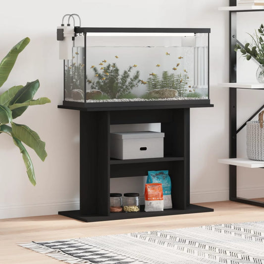 vidaXL Aquarium Stand Black 80x35x60 cm Engineered Wood