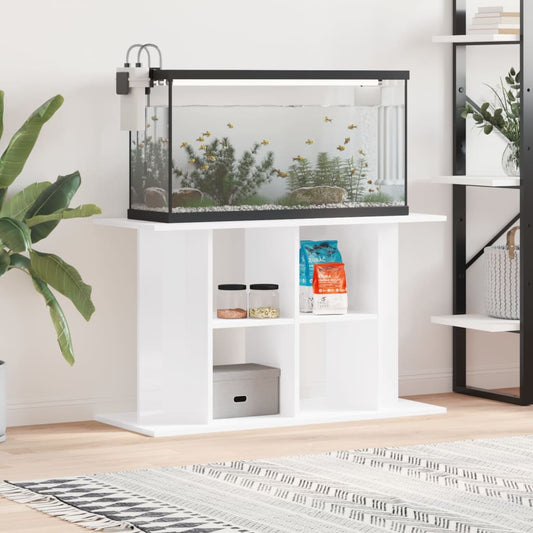 vidaXL Aquarium Stand High Gloss White 100x40x60 cm Engineered Wood