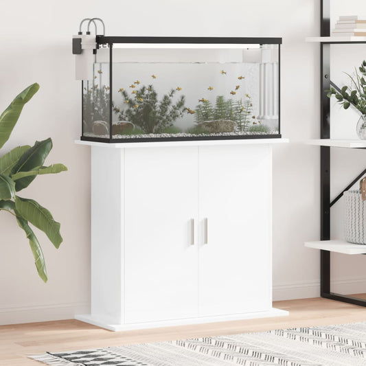 vidaXL Aquarium Stand High Gloss White 81x36x73 cm Engineered Wood