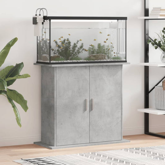 vidaXL Aquarium Stand Concrete Grey 81x36x73 cm Engineered Wood